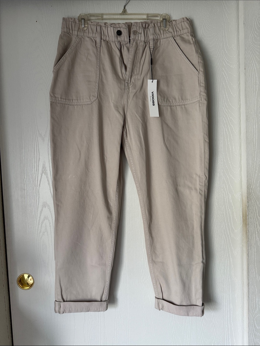 Vigoss Women Wide Leg Jeans in Beige